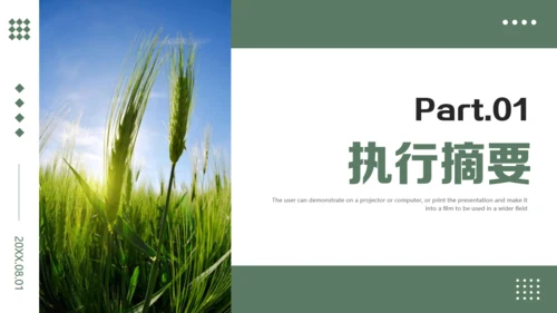 农业项目商业计划书通用PPT模板