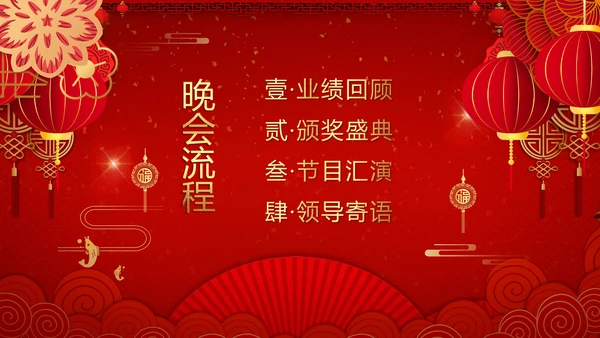 开门红喜庆灯笼新春年会通用PPT模板