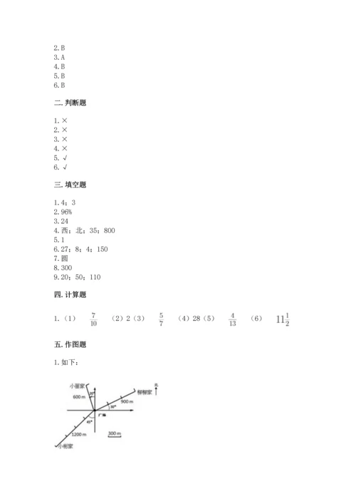 人教版六年级上册数学期末测试卷及完整答案【全优】.docx