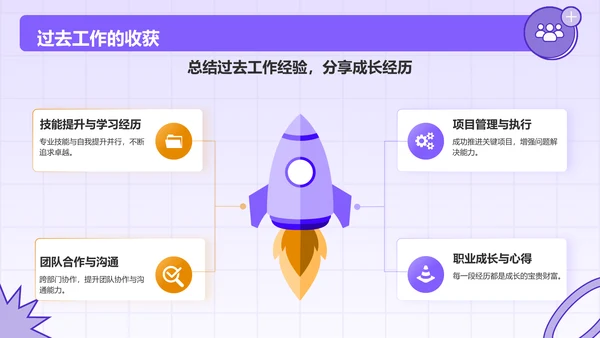 紫色插画风入职自我介绍PPT模板