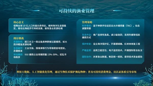 蓝色科技风世界海洋日PPT模版