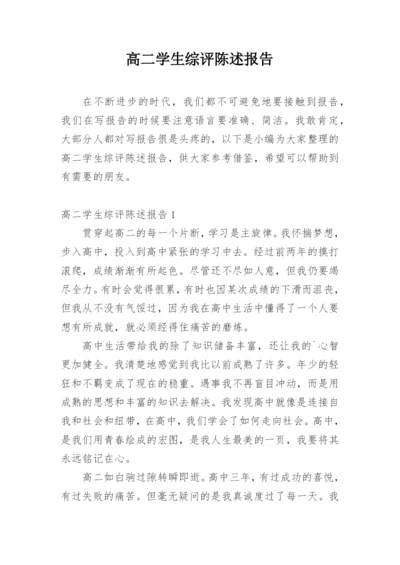 高二学生综评陈述报告.docx