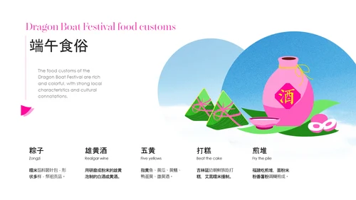 粉绿色时尚创意端午节科普PPT模板