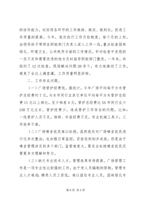 市城市广场管理处XX年工作总结暨XX年工作计划.docx