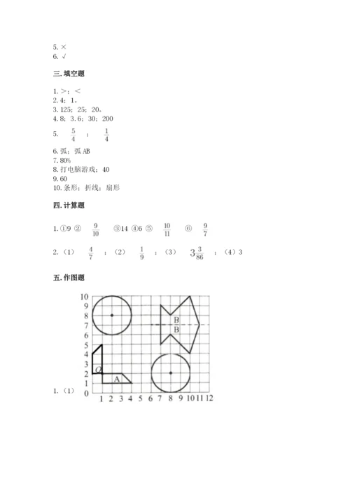 2022六年级上册数学《期末测试卷》带答案（a卷）.docx