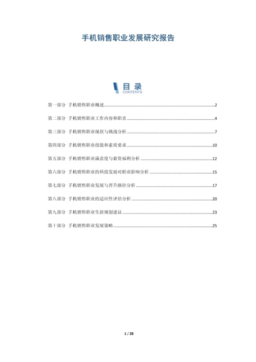 手机销售职业发展研究报告.docx