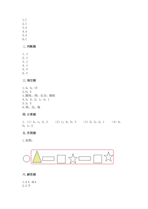 人教版一年级上册数学期中测试卷（考点提分）.docx