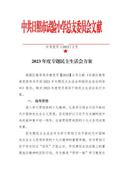 民主生活会方案.docx