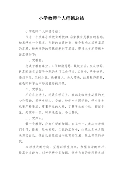 小学教师个人师德总结.docx