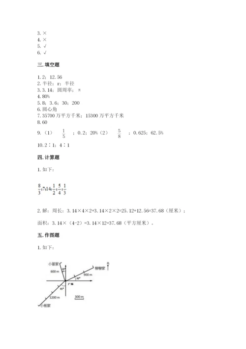 2022六年级上册数学期末考试试卷各版本.docx