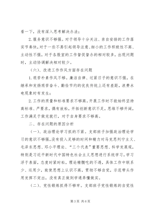 支部班子对照检查材料.docx