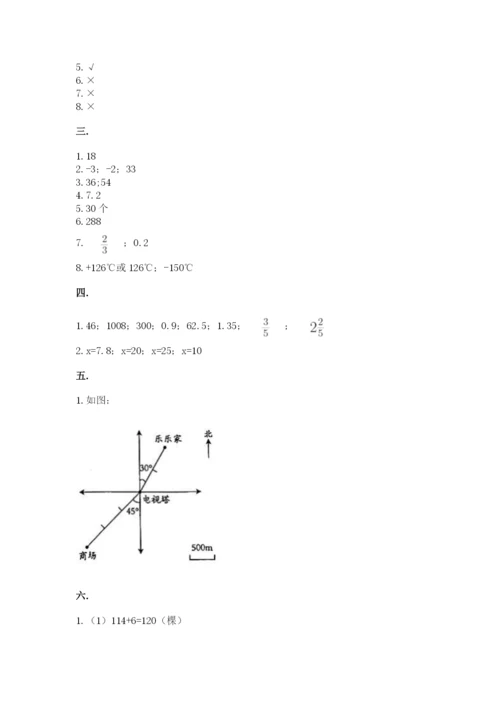 人教版六年级数学下学期期末测试题附答案【模拟题】.docx