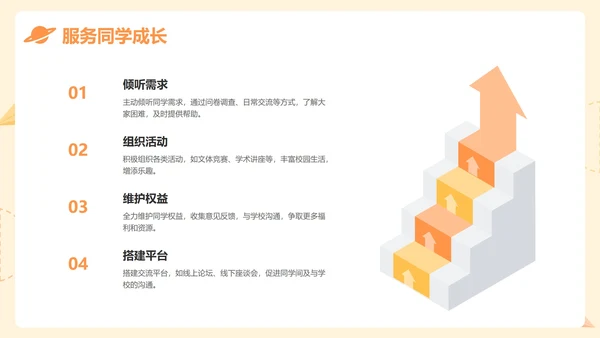 黄色卡通插画学生会竞选演讲PPT模板