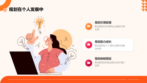 橙色扁平风大学生职业规划大赛