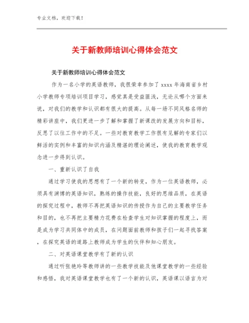 2024关于新教师培训心得体会范文优选范文12篇文档选编.docx