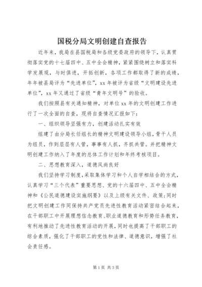 国税分局文明创建自查报告.docx