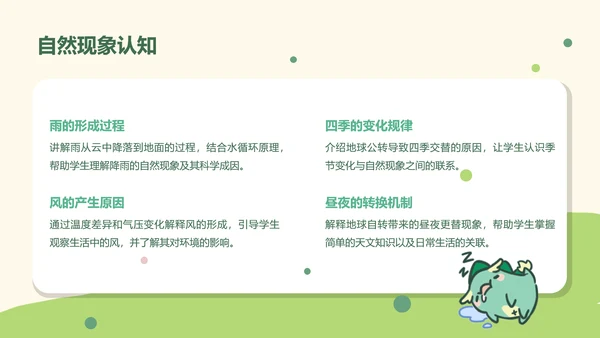 贪吃小怪兽绿色卡通风教学通用模版