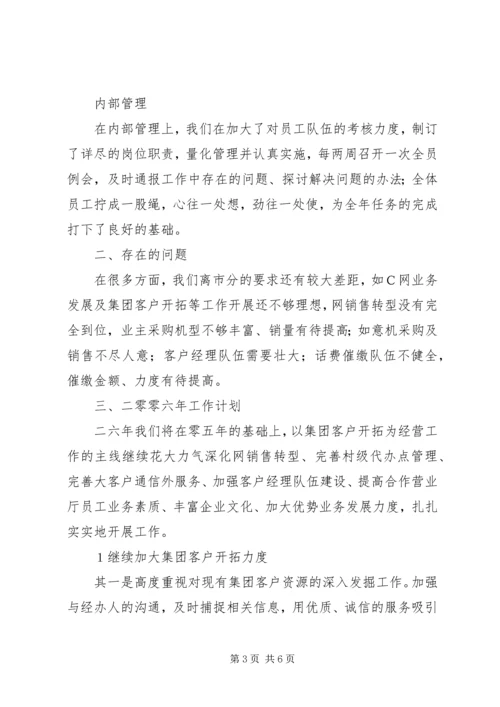 电信公司二零零五年工作总结与零六年计划 (9).docx