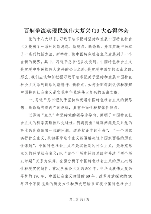 百舸争流实现民族伟大复兴(19大心得体会 (4).docx