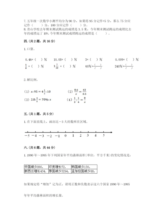 人教版六年级数学下学期期末测试题及参考答案（培优a卷）.docx