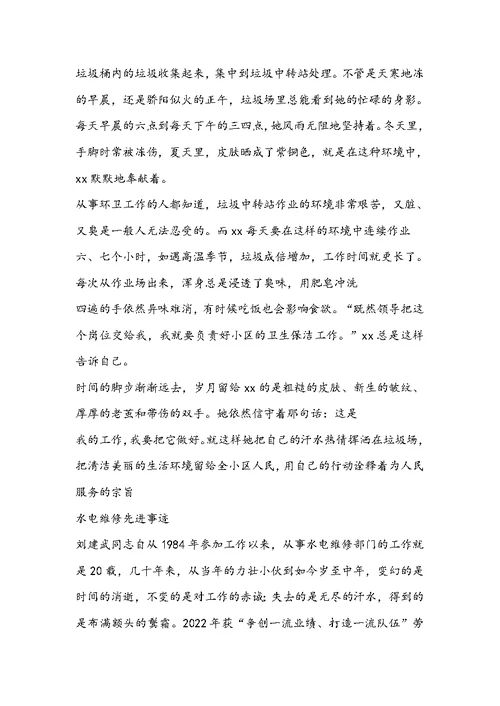 农村保洁员先进事迹材料（共3篇）