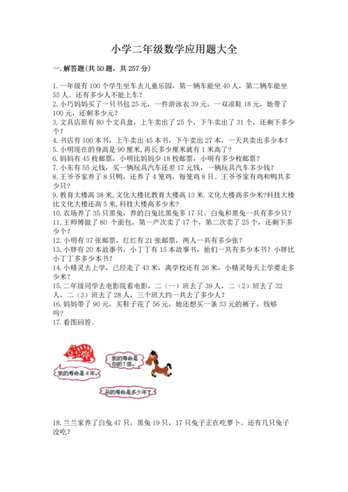小学二年级数学应用题大全（黄金题型）word版.docx