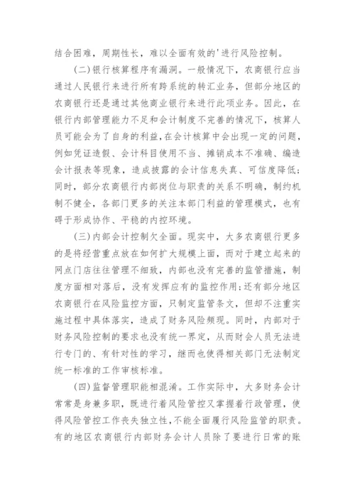 农商银行会计风险形成及防范论文.docx