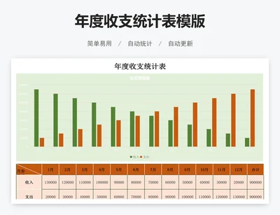 年度收支统计表模版