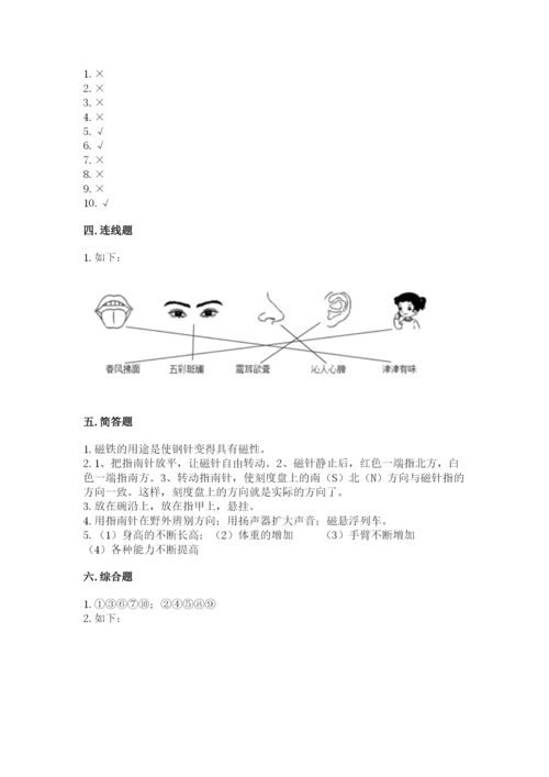 教科版二年级下册科学期末测试卷（有一套）.docx