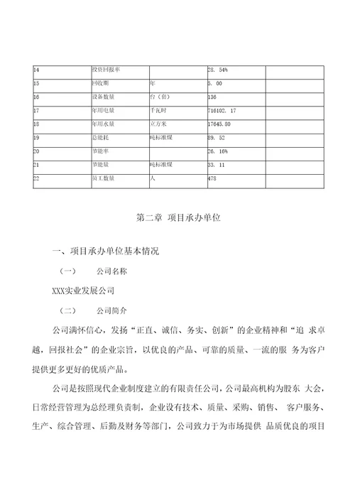 接续金具建设项目投资计划书模板范文