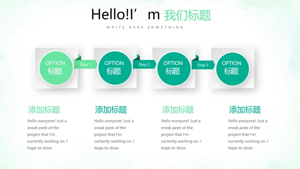 绿色小清新微立体工作述职报告PPT动态模板