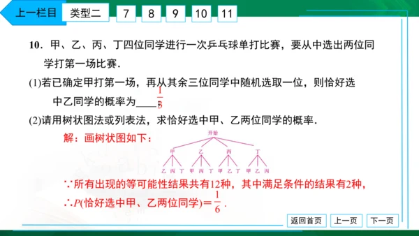 专题卷（三） 一元二次方程与概率的实际应用 习题课件（18张PPT）