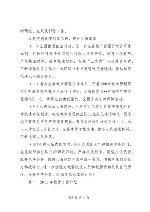 篇一：城管执法工作计划.docx