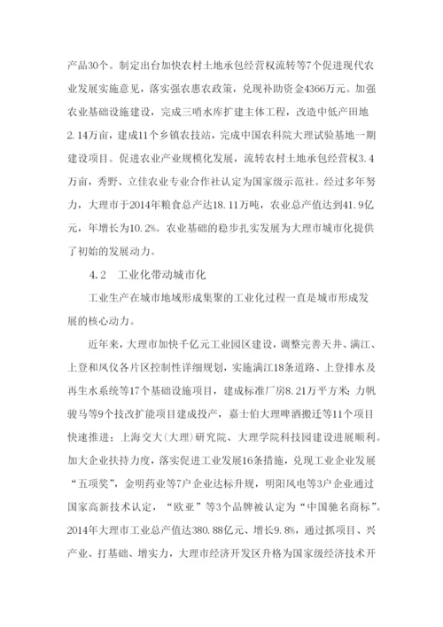 人文地理学期中论文-大理市城市化进程及其机制分析.docx