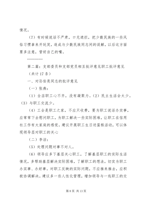 支部委员和支部党员相互批评意见 (4).docx