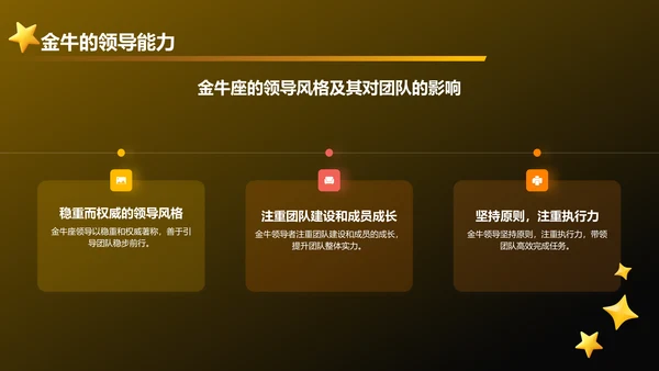 橙色3D风十二星座之金牛座通用PPT模板
