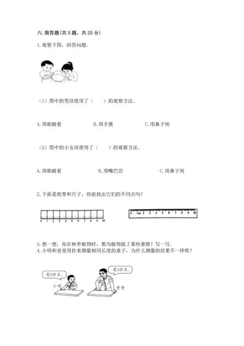 教科版一年级上册科学期末测试卷及答案【新】.docx