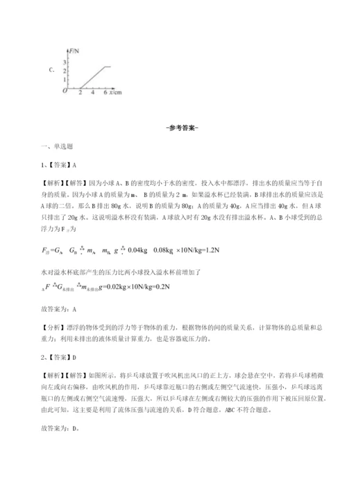 专题对点练习南京市第一中学物理八年级下册期末考试定向练习试卷（含答案详解版）.docx