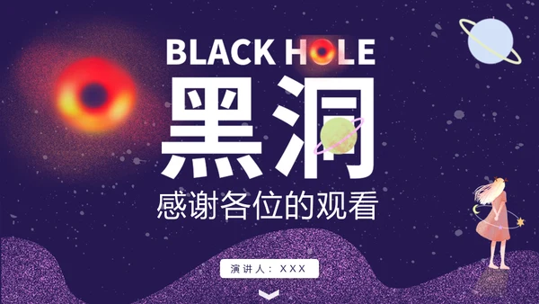 创意科技黑洞科谱知识商业计划书通用PPT模板