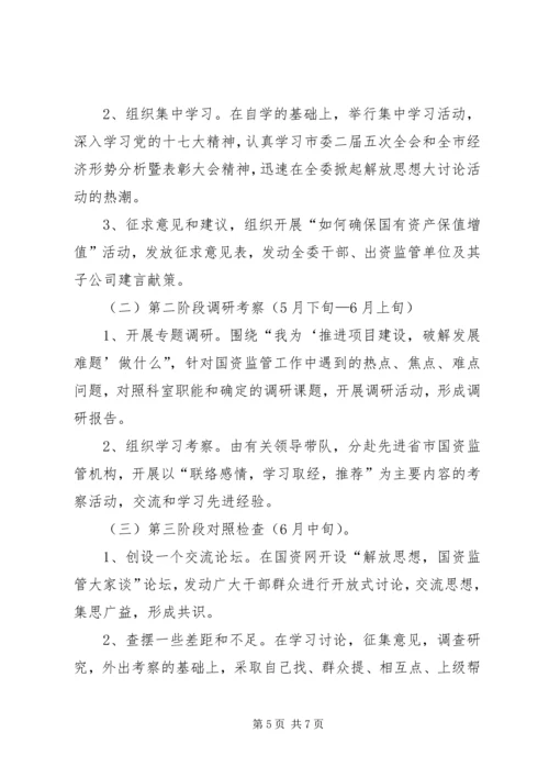国资委解放思想情况汇报2篇.docx