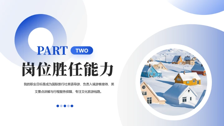 蓝色英语专业大学生职业生涯规划求职综合展示PPT