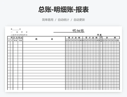 总账-明细账-报表