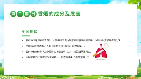 校园禁烟拒绝吸烟拒绝抽烟世界无烟日主题班会PPT