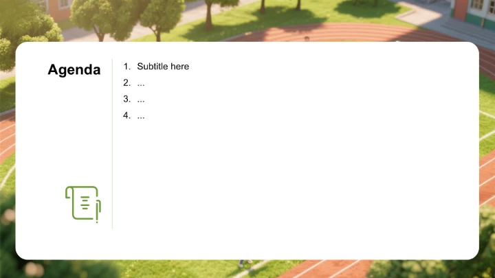 绿色卡通风学校校园活动PPT主题