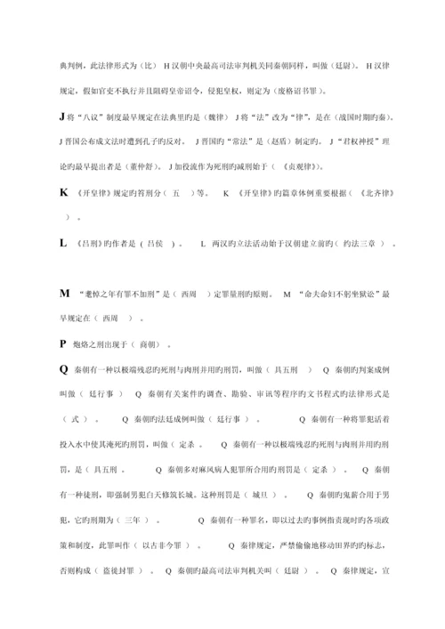 2023年电大中国法制史考试字母排序.docx