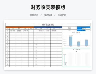 财务收支表模版