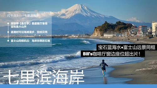 现代简约风日本镰仓旅游攻略PPT模板