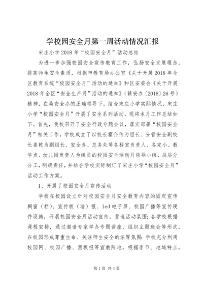 学校园安全月第一周活动情况汇报 (2).docx