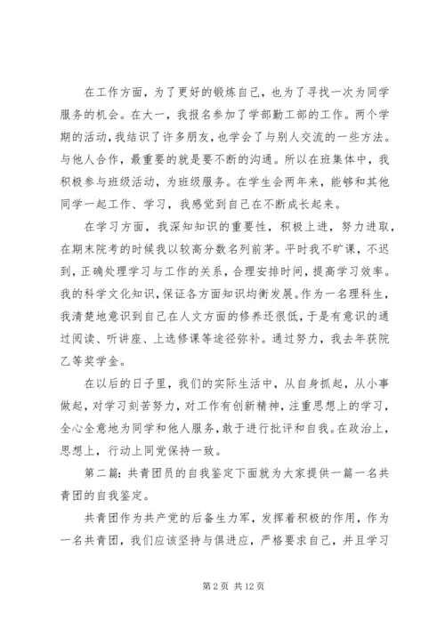 共青团员的自我鉴定(精选多篇)_1.docx