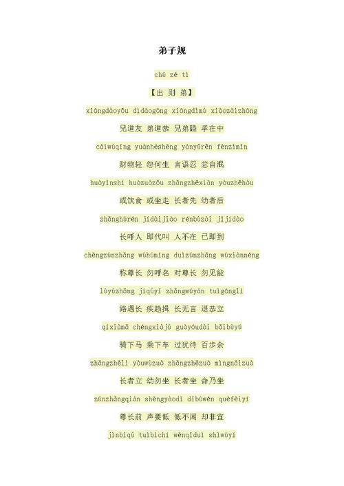 2019年小学语文1——6年级必背篇目